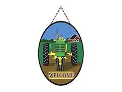 Magnolia Garden Welcome Green Tractor