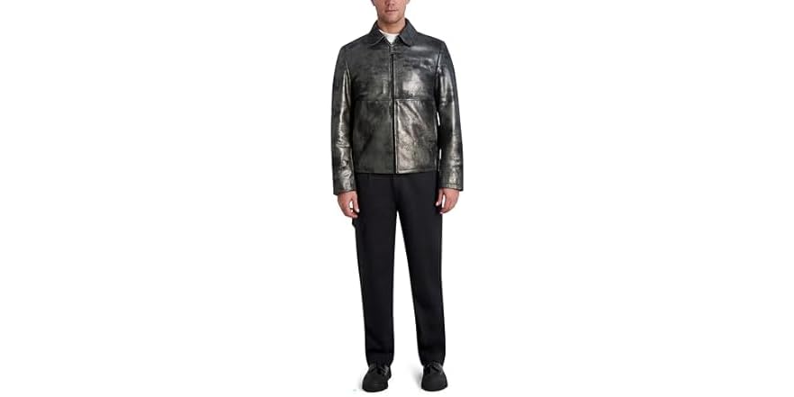 Karl Lagerfeld Silver Leather Jacket
