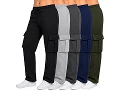 4Pk Womens Open Bottom Fleece Sweatpants