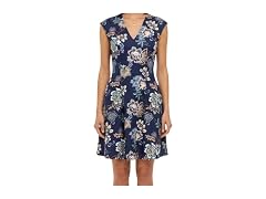 Vince Camuto Women Cap Sleeve Dress Navy Multi