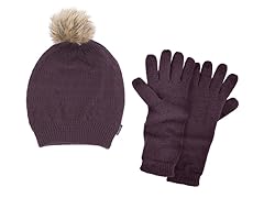MUK LUKS® Beanie w Texting Glove, Purple