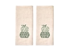 SKL Home Fall/Thanksgiving Scroll Pumpkin Hand Towel Set-2pc