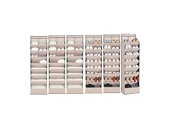 6 Pack Shoe Organizer Beige