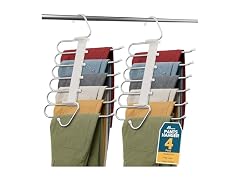 Lifemaster Space Saving Pants Hangers 4 Pack White 