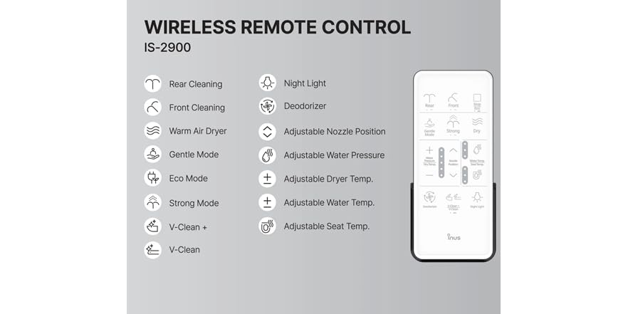 IS-2900 Electronic Bidet - V-Clean+ & Deodorizer