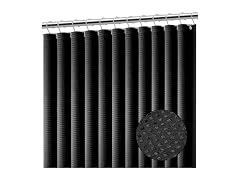 Clara Clark Black Shower Curtain - Hotel Quality Waffle