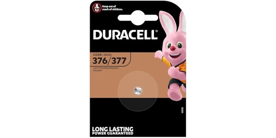 (2 Pack) Duracell 377 Watch Battery