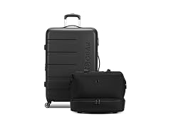 SwissGear 7366 Signature Hardside Luggage Weekender Tote, Black, 2-Piece Set 