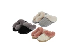 Floopi Women's Cable Knit Scuff Slipper