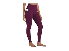 Sunzel Womens Leggings 28in L Black Cherry W/Pockets