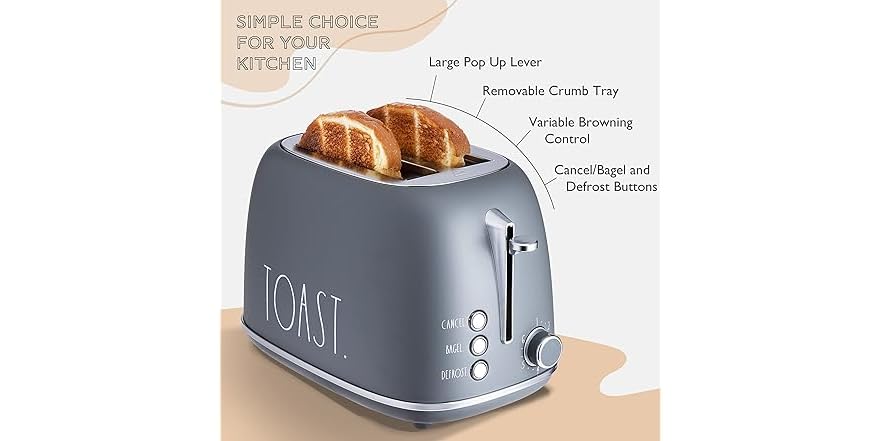 RaeDunn Retro Rounded Bread Toaster - 6 Settings