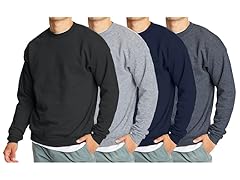 3Pk Mens Fleece-Lined Pullover Sweater