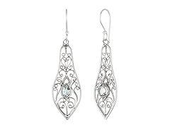 Greg Anthony Bali Genuine Blue Topaz Dangle Earrings