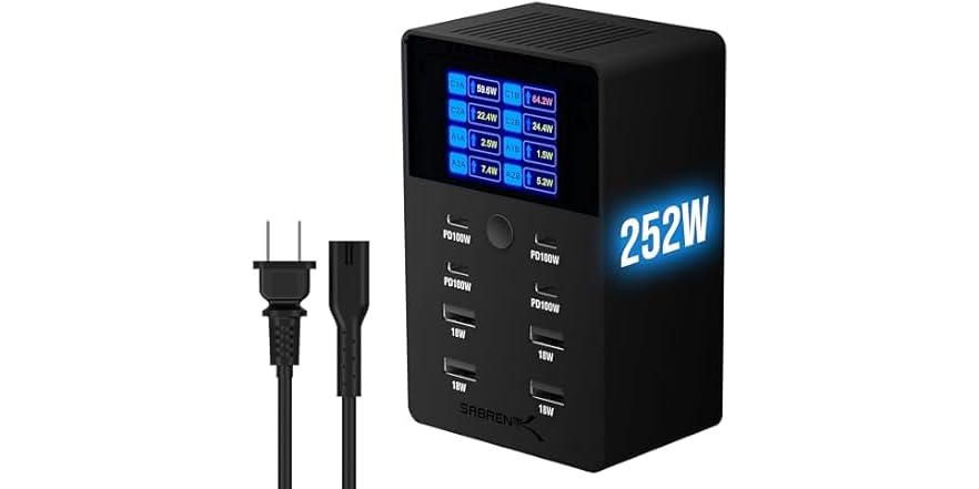 Sabrent 8 Port Charging Station W Lcd Display