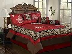 Nikita 7pc Comforter Set - Burgundy - 2 Sizes