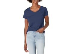 Hanes Women (S) X-temp V-neck T-shirt Navy