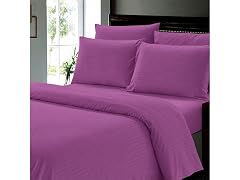 4-Piece Dobby 100% Polyester Stripe Bed Sheet Set