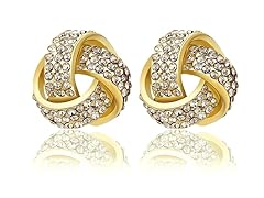 Pave Love Knot Stud Earrings