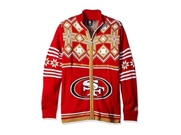 FOCO NFL Split Logo Ugly Sweater Jacket