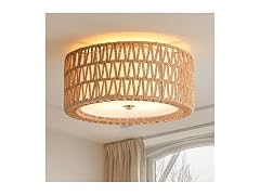 InterMaka Rattan Ceiling Light 12.6"