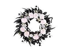 National Tree Company Pink Carnation Halloween Wreath