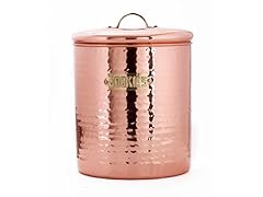 Hammered Decor Copper Cookie Jar, 4 Qt.