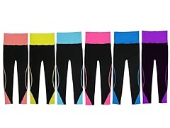 6Pk Fold-Over Waist Sports Leggings