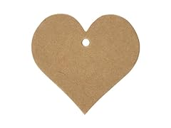 Hampton Art AC0565 Chipboard Tag (6 Pack), 3", Heart, Brown