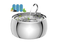 FWMB Stainless Steel Cat Water Fountain: 1.06 Gal