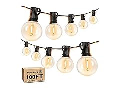 Brightever 100FT LED Outdoor String Lights, 2 Pack