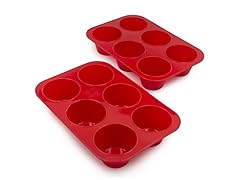 Silicone 6 Cup Jumbo Muffin Baking Pans  - Set of 2