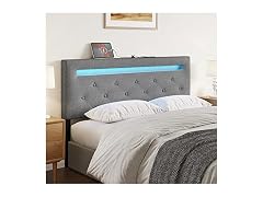 HAUSOURCE Queen Headboard LED USB Linen