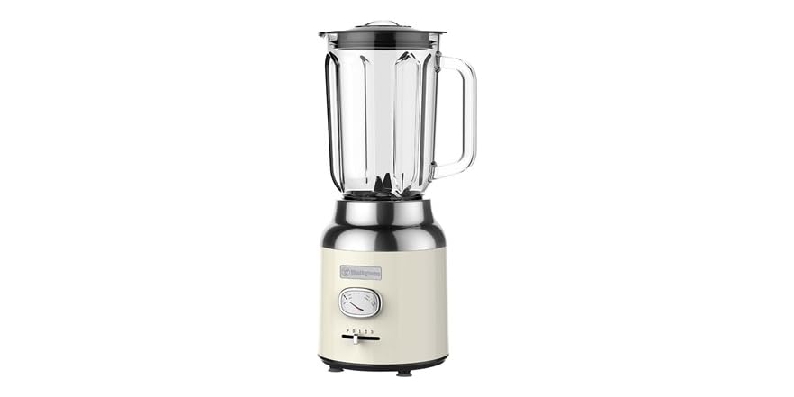 Westinghouse Retro Blender – 1,5L – Smoothie Maker & IJscrusher – 4 Snelheden – Glazen Kan – 600W – Rood