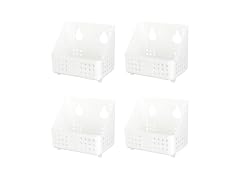 Cetomo Plastic Hanging Baskets with Hole  White, 4 Pack 