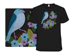 Bird on a Branch with Flowers