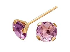 14K Gold 6mm Amethyst Earrings