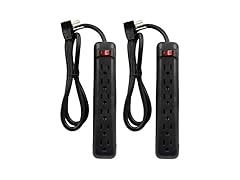 This Clear Power DC3S-00232P-DC 2-Pack 6-Outlet Power Strips