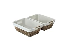 Sukkiri Homu Trapezoid Storage Basket with Handle, Set of 2 