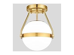 Lakumu Globe Semi Flush Mount Ceiling Light, Gold