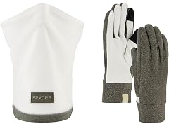 Spyder Womens Reversible Neck Gaitor and Gloves White