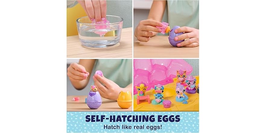 Pink & Yellow Egg Carton Toy, 6 Mini Figures