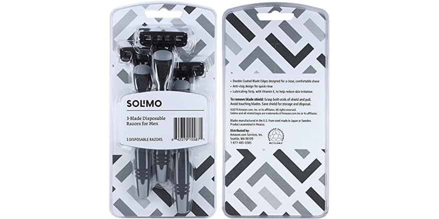 Solimo 5 Blade Razor Solimo Razors for Men, 6 count