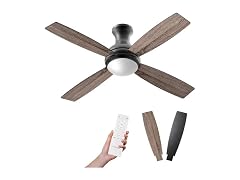 Consciot 52 Inch Black Ceiling Fan with Lights