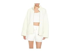 Forever 21  (S) Quilted Zip-Up Vanilla Jacket