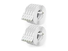 CableGeeker Cat6 Cable 7Ft - 10-Pack, White