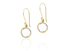 18K Gold Over SS .925 Clear Quartz 6cttw Earring
