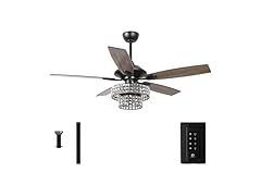 Parrot Uncle F6215BKQ110V-PU 52" Crystal Ceiling Fan