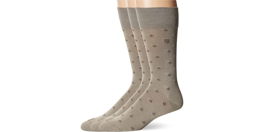 CHAPS Men's Ribbed Dress Socks 3-Pack - Classic Crew Socks In Assorted Colors, Rayon/Cotton Blend