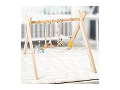Wooden Baby Play Gym with Hanging Toys