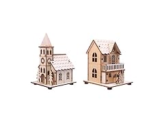 NUOBESTY 2pcs LED Light up Wooden Christ